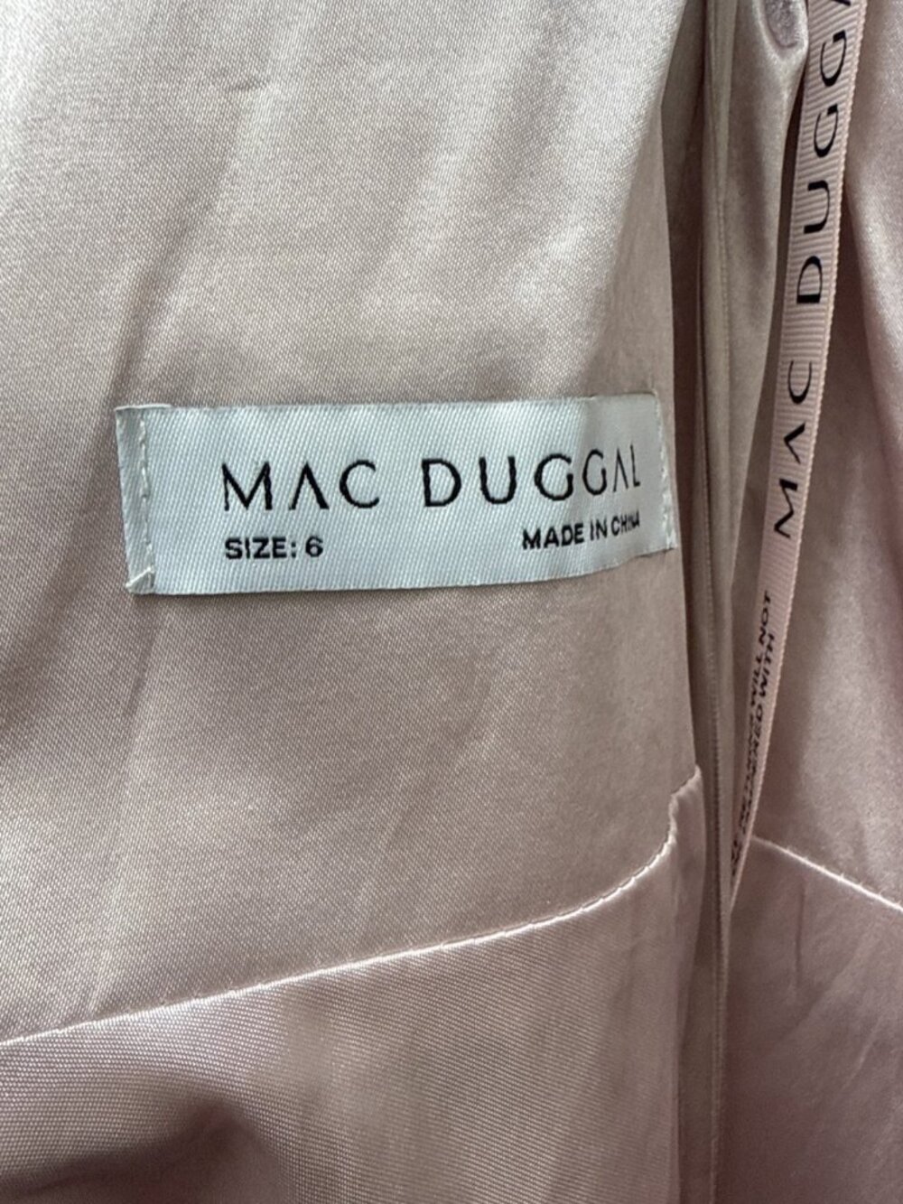 Mac Duggal Size 6 Mauve 67414 Chiffon Gown Dress Cutaway Sleeve Beaded Cuff Prom - Picture 13 of 15